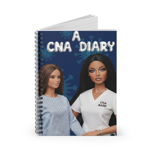 CNA Diary Spiral Notebook | Nurse Doll Illustration
