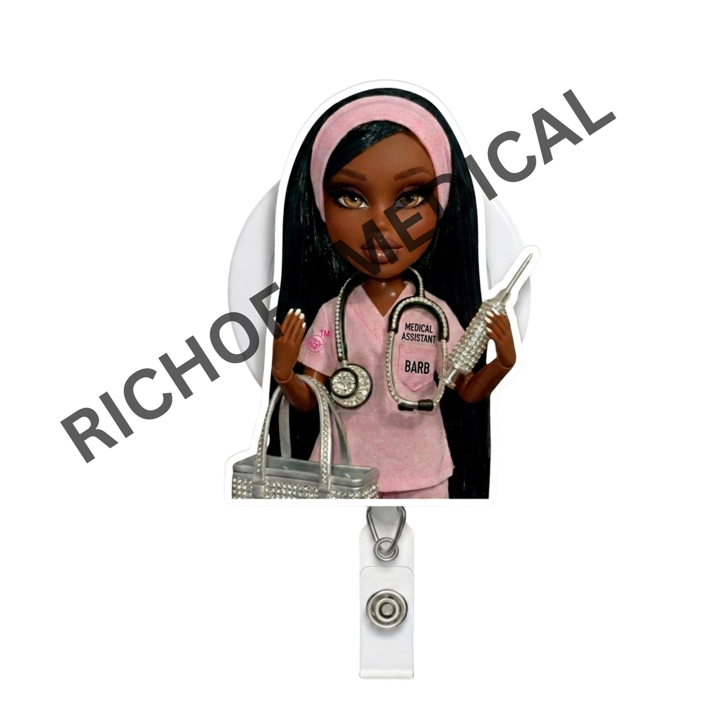 LIMITED! Medical Assistant Med Barb Badge Reel