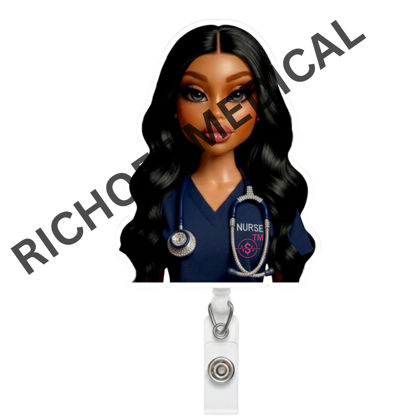 Nurse Blair Med Barb Badge Reel