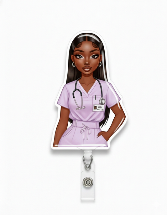 Nurse Nova Med Barb Badge Reel