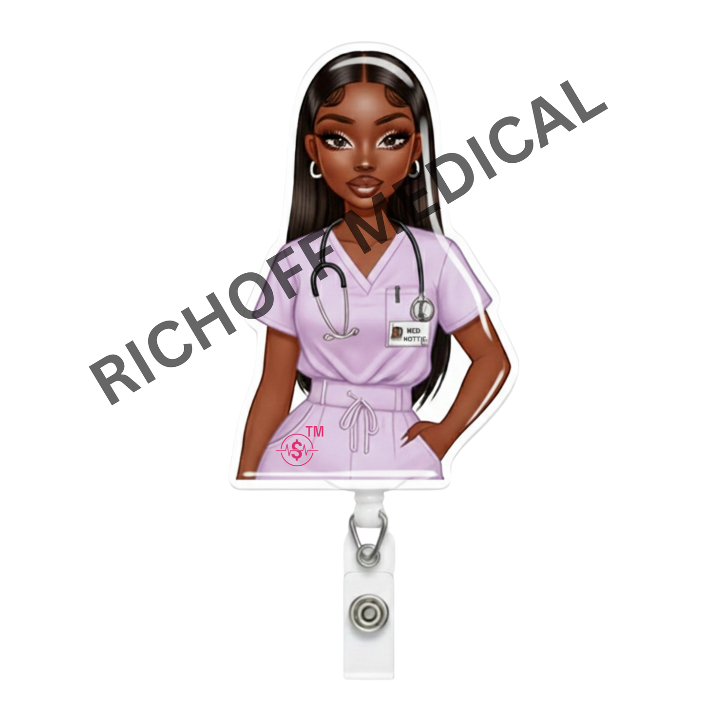 Nurse Nova Med Barb Badge Reel