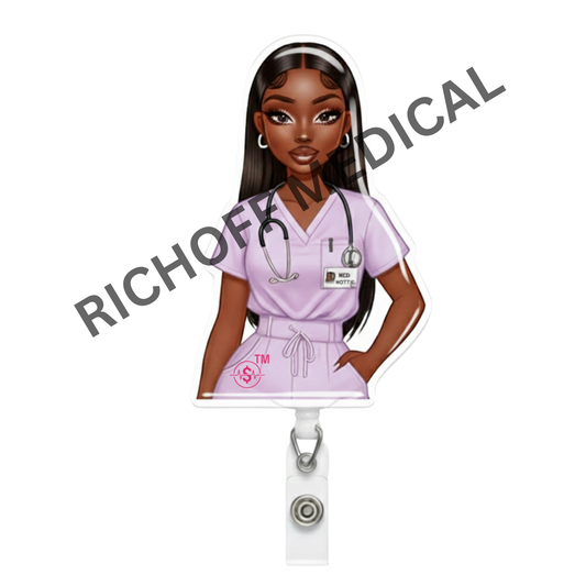 Nurse Nova Med Barb Badge Reel