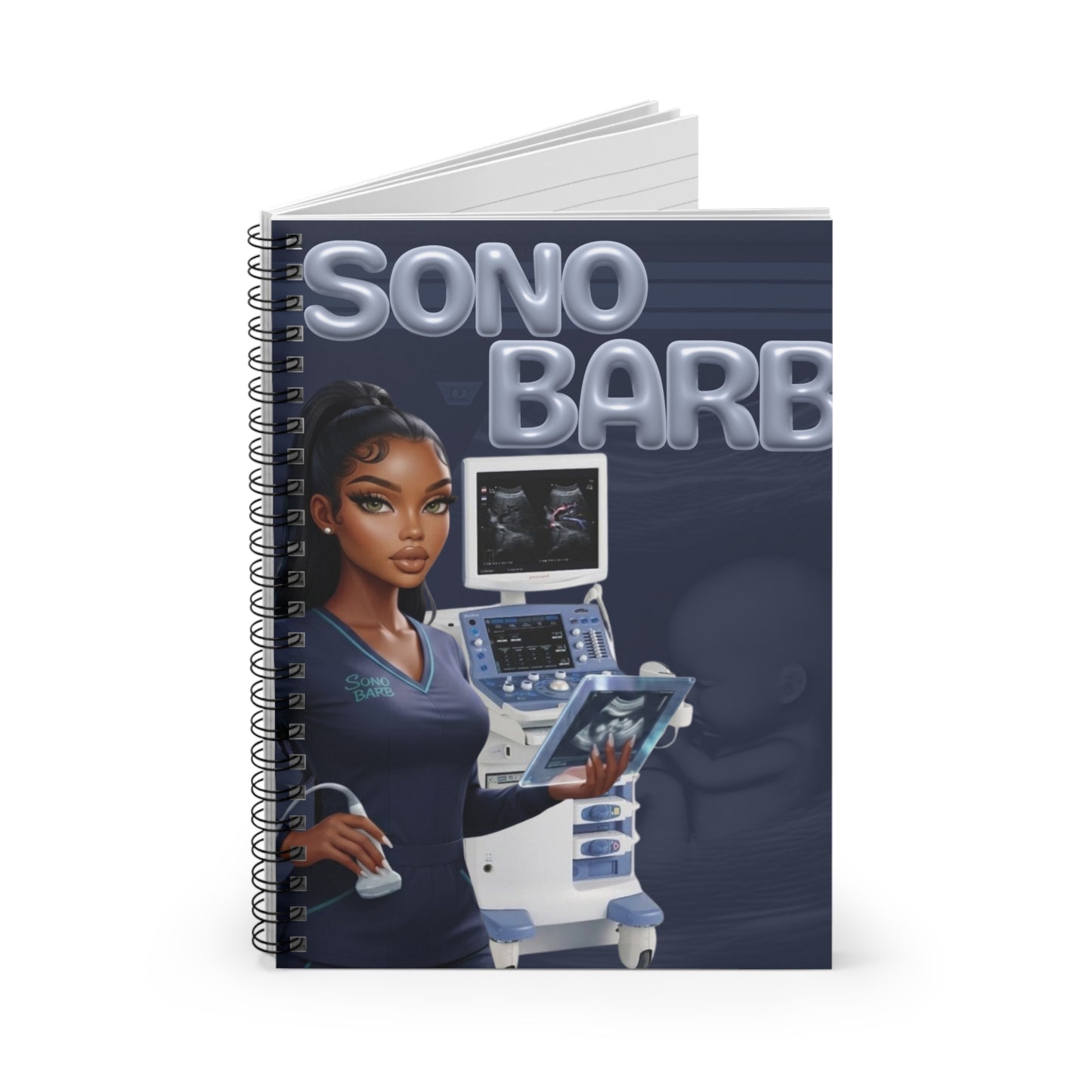 Sono Barb Ultrasound Tech Notebook | Spiral Ruled Notebook