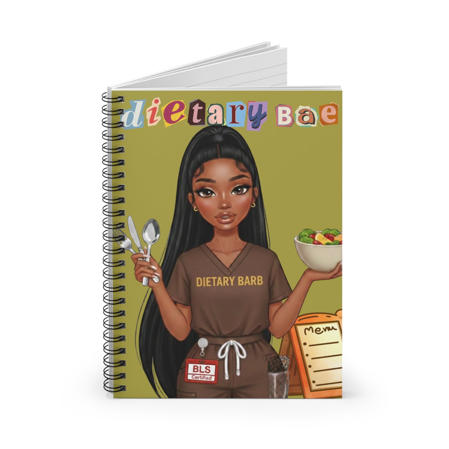 Dietary Bae spiral notebook | Dietitian Character Notebook, Meal Planner Journal