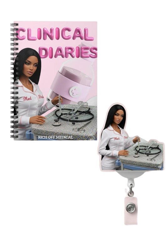 clinical diaries notebook + crash cart cutie badge reel bundle