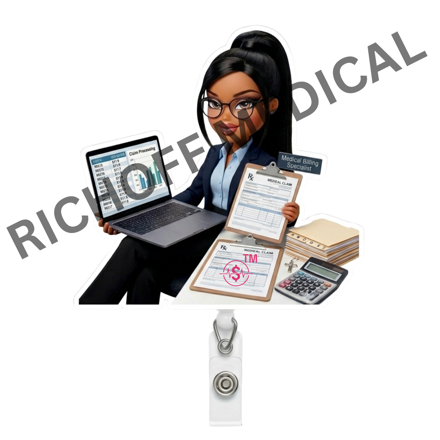 Medical Billing Barb Badge Reel