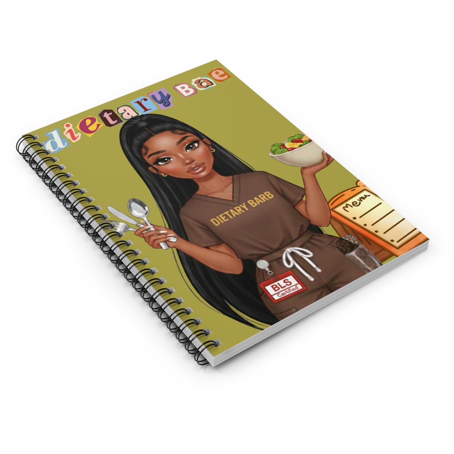 Dietary Bae spiral notebook | Dietitian Character Notebook, Meal Planner Journal