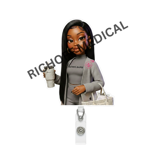 ADMIN BARB Med Barb Badge Reel
