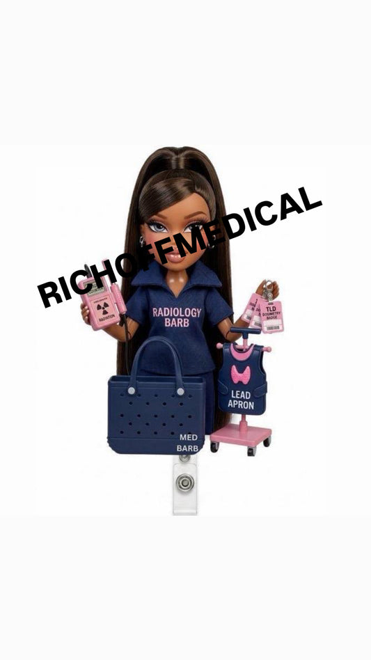 NEW! Radiology Barb Med Barb Badge Reel