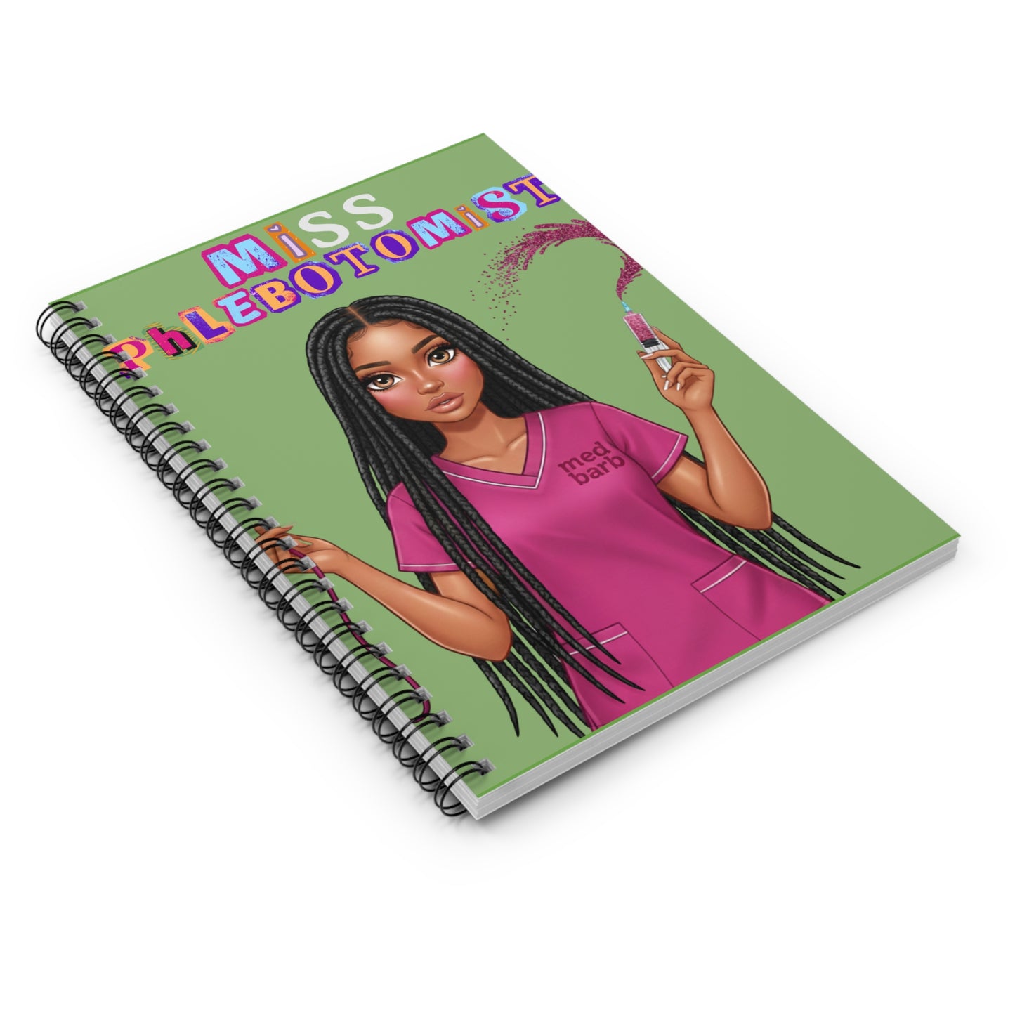 Miss Phlebotomist Spiral Notebook | Ruled Line, Medical Tech Design