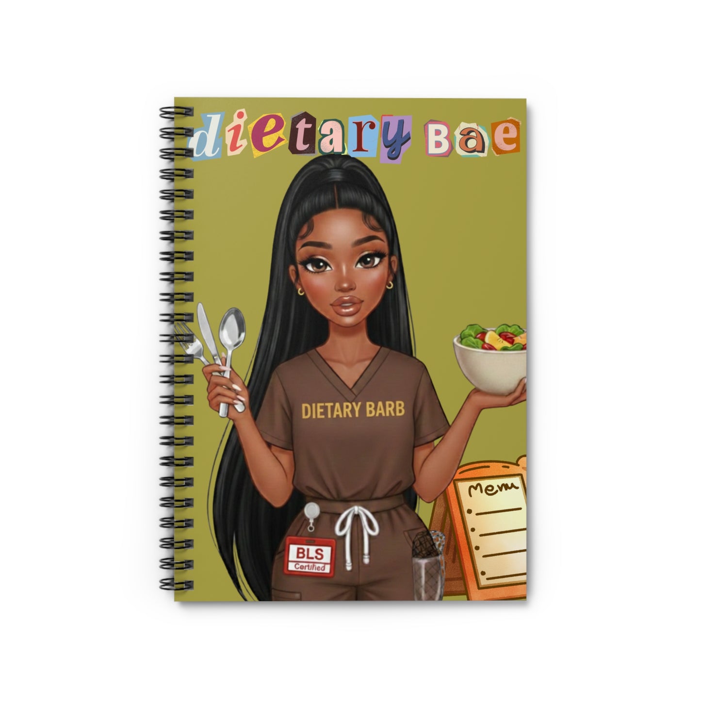Dietary Bae spiral notebook | Dietitian Character Notebook, Meal Planner Journal
