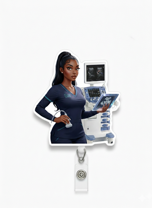 SONOGRAPHY BARB Med Barb Badge Reel