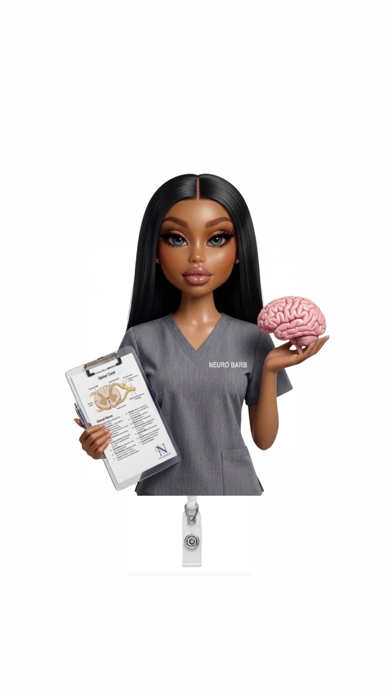 NEW! Neuro Barb Med Barb Badge Reel