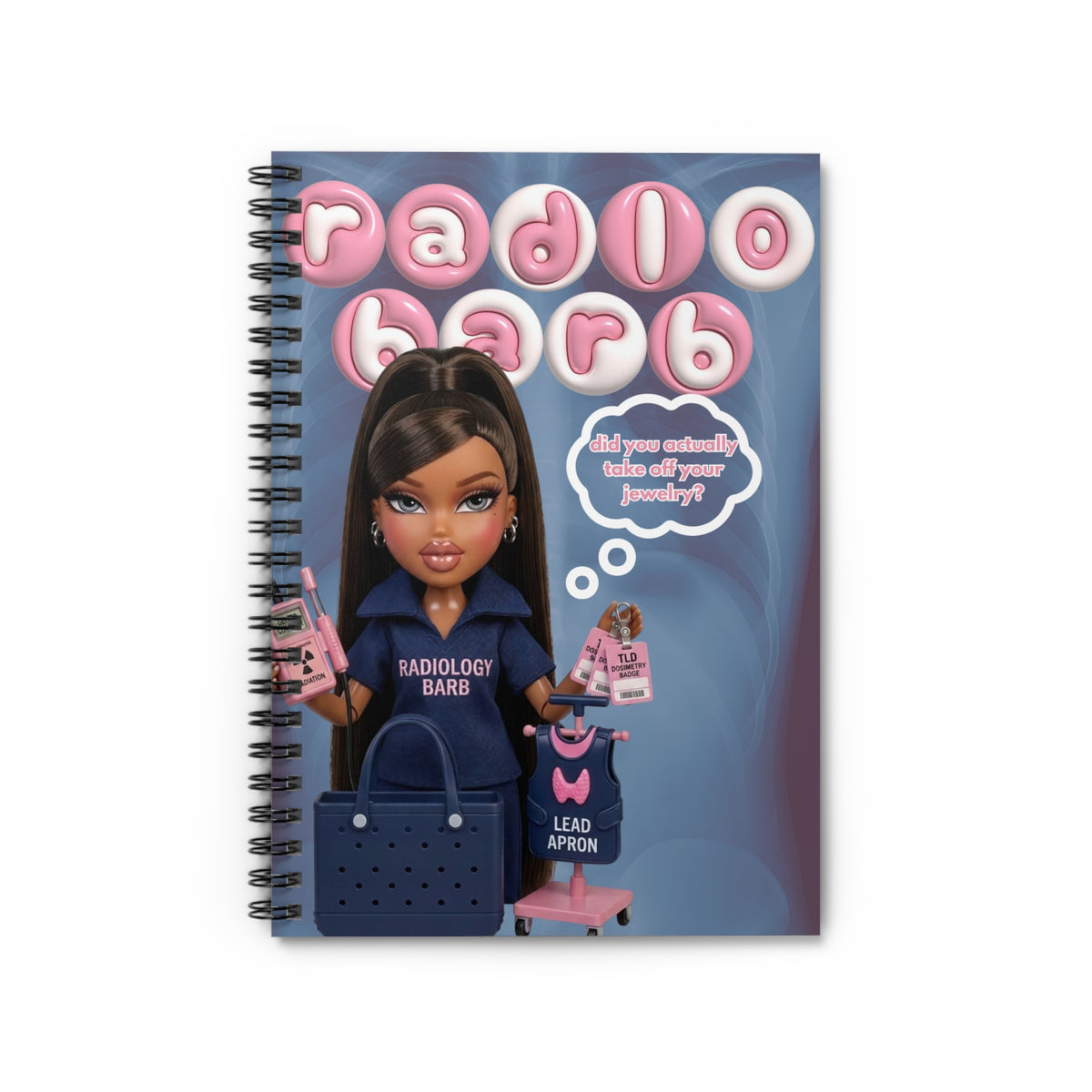 Radiology Barb Spiral Notebook | Medical Tech X-ray Art