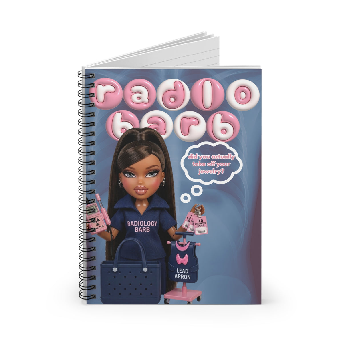 Radiology Barb Spiral Notebook | Medical Tech X-ray Art