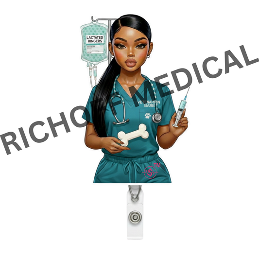 Veterinarian Barb Med Barb Badge Reel
