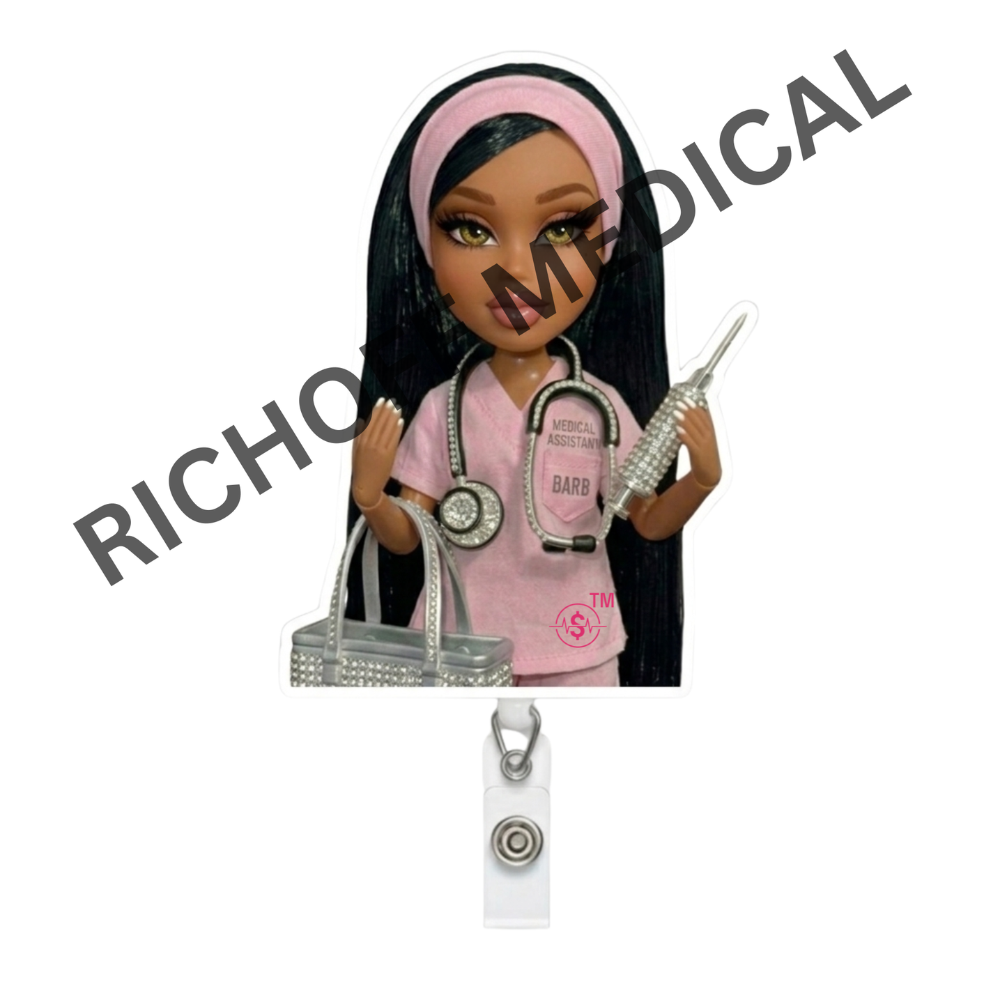 LIMITED! Medical Assistant Med Barb Badge Reel