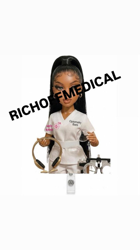 NEW! Optometry Barb Med Barb Badge Reel
