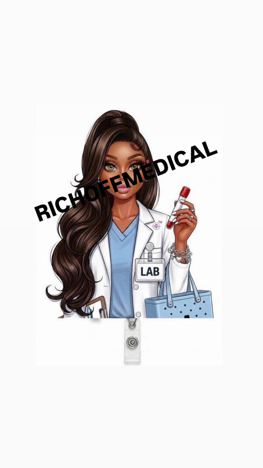 NEW! Laboratory Barb Med Barb Badge Reel