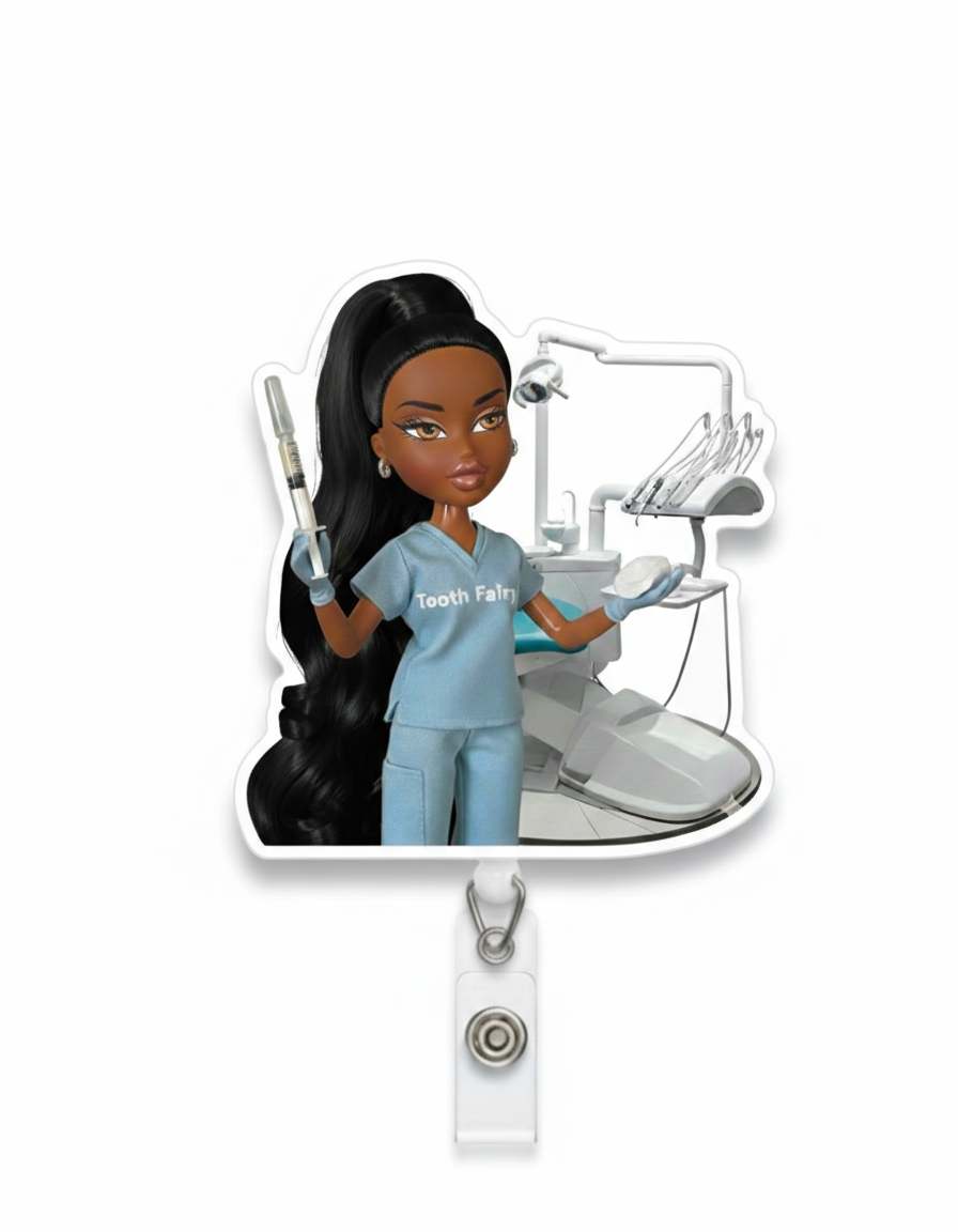 Tooth Fairy Med Barb Badge Reel