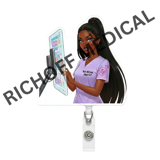 Charting Queen Med Barb Badge Reel