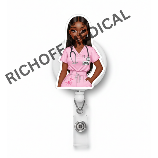 Nurse Nova Med Barb Badge Reel