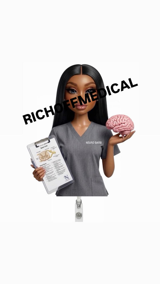 NEW! Neuro Barb Med Barb Badge Reel