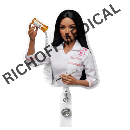 Pharm Hottie Med Barb Badge Reel
