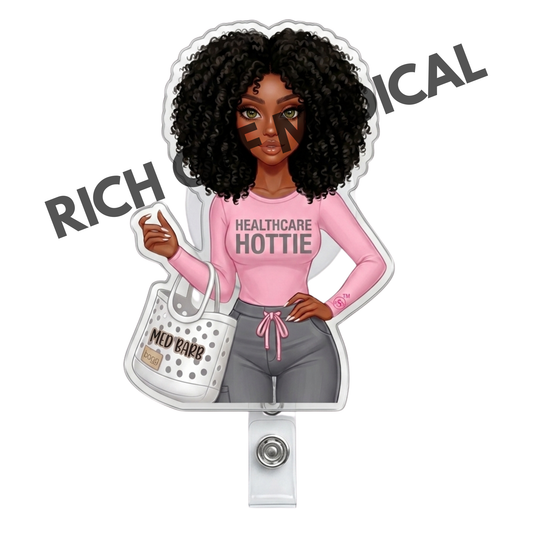 Princess Med Barb Badge Reel